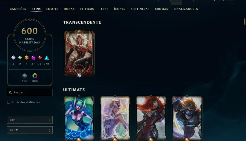 Conta LoL BR | 600 skins + Ahri Imortalizada