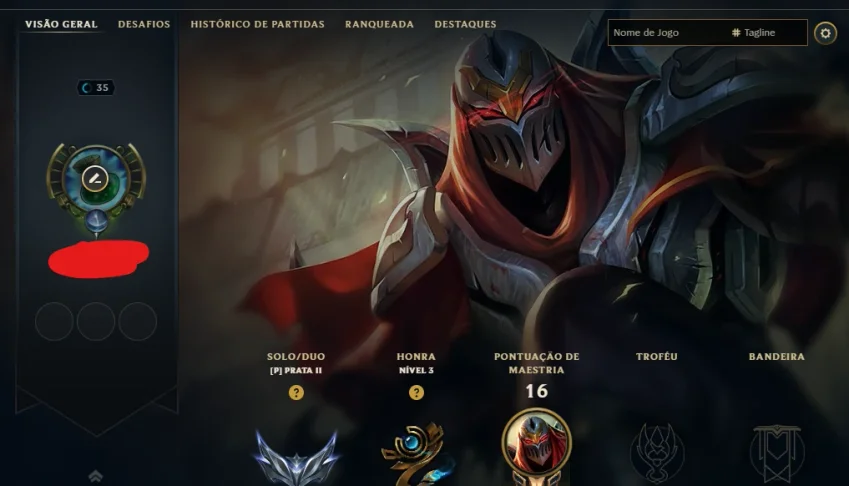 Prata, 4 Skins, Upada na Mão, Lol Lvl 35, 100% Segura