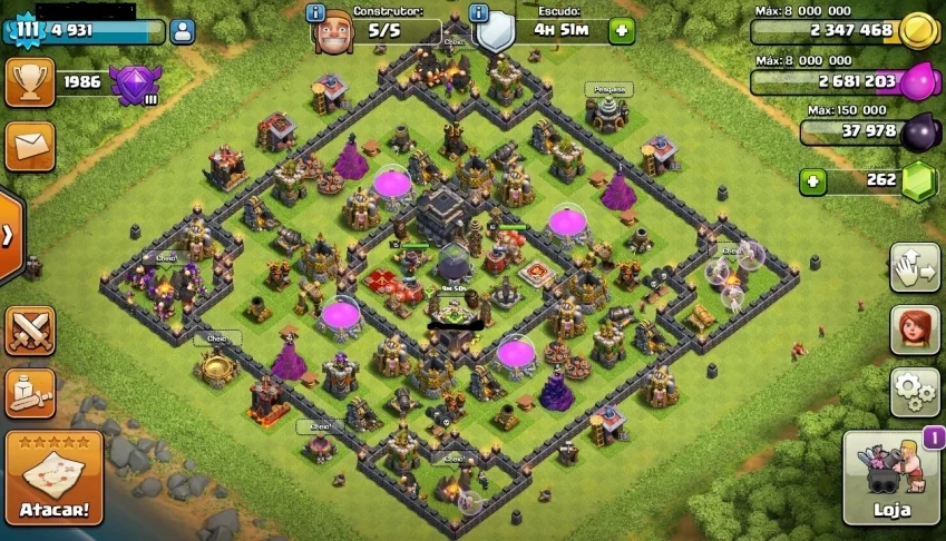 VILA - CLASH OF CLANS - 692 ESTRELAS/GUERRA