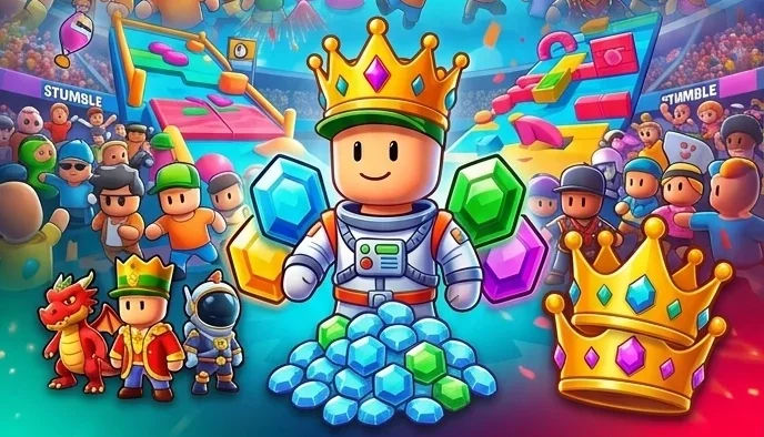 Conta Stumble Guys Com Skins, Pegadas e Animações Raríssima