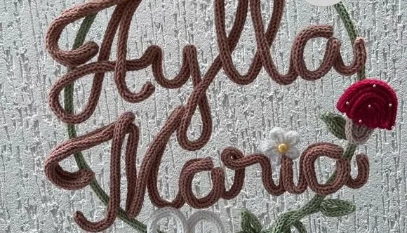 Guirlanda Jardim Encantado personalizado em Tricotin