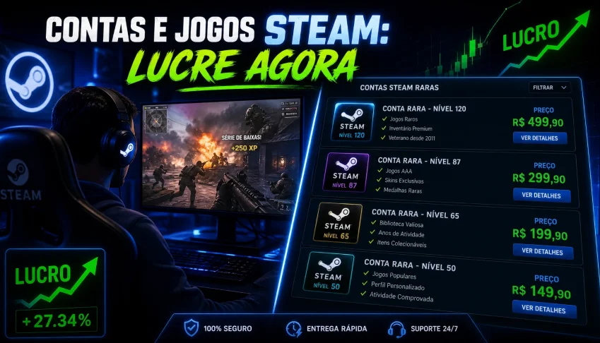 Conta Steam com jogos sucesso de vendas