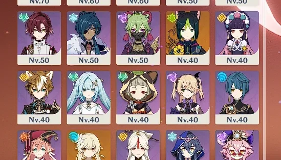 Conta de Genshin barata com armas e personagens T5 AR 52