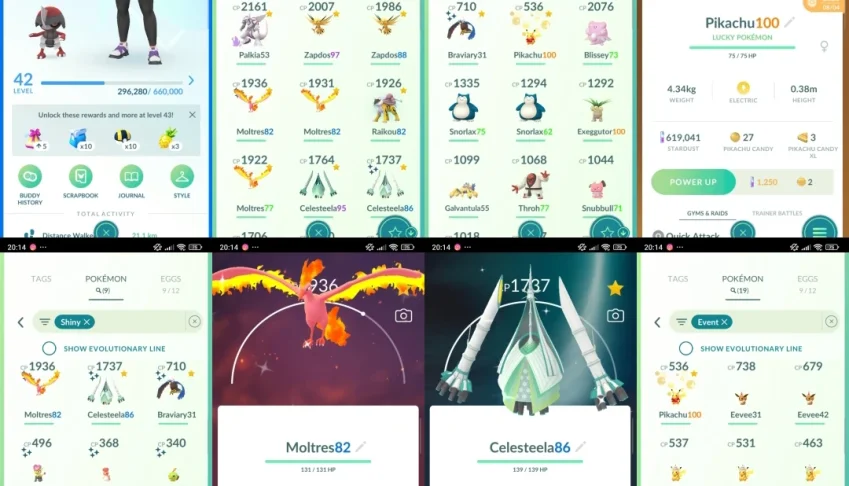 Pokémon GO LVL 42 | 2 Palkia +Moltres shiny  + 3  T400