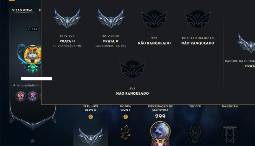 Prata 2 com 120 Champs e 42 Skins ( ADC / SUP / MID )