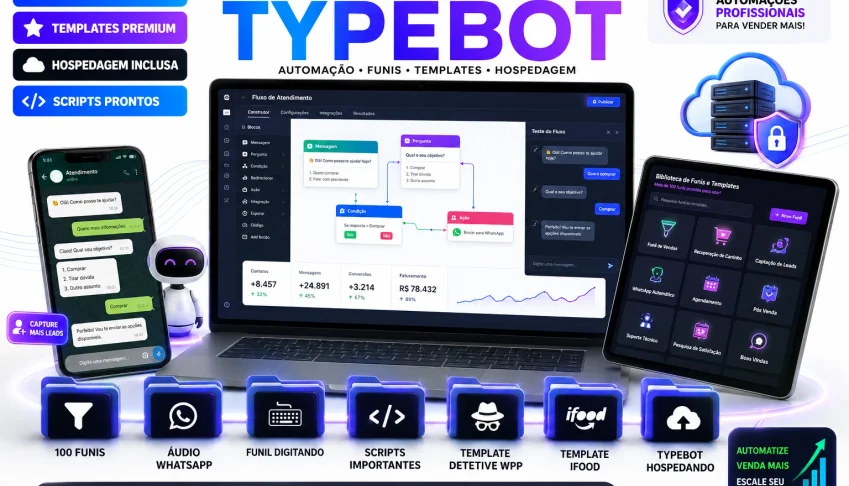 🚀 Pack Completo Typebot + 100 Funis Premium