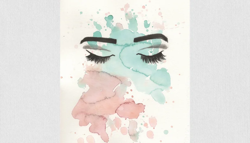 Aquarela Original Delicadas Olhos A4 - Sem Moldura