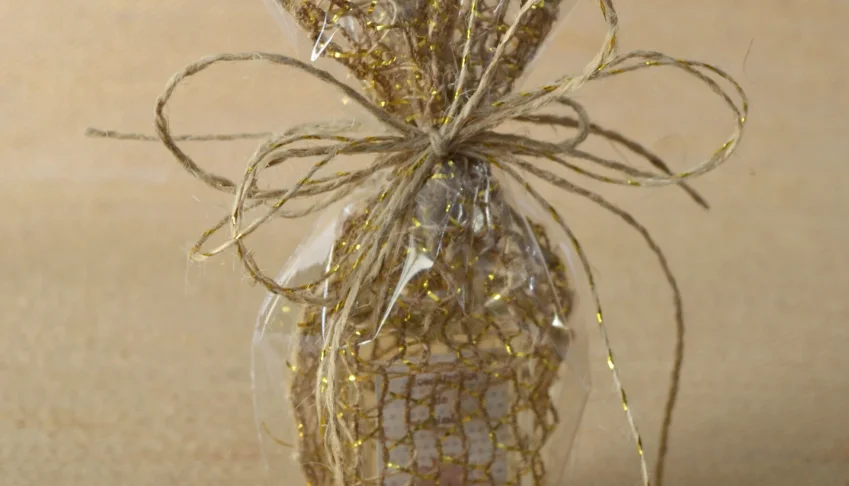 Embalagem Especial de Juta Ouro - Tamanhos