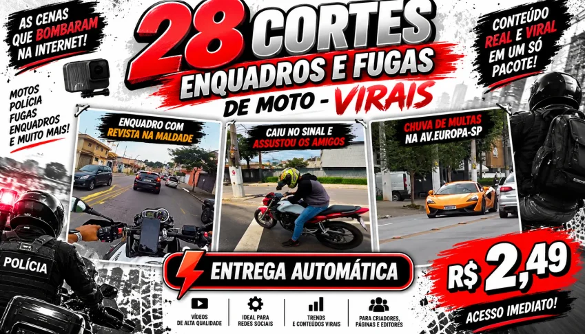 Pack 28 Cortes Enquadros e Fugas de Moto 🏍️🔥 | Vídeos Vira
