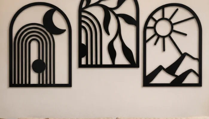 Kit 3 Quadros Natureza Minimalista em MDF 40 x 30 cm