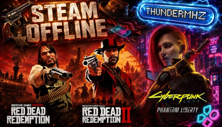 Red Dead Redemption 1 e 2 + Cyberpunk com DLC Steam OFFLINE