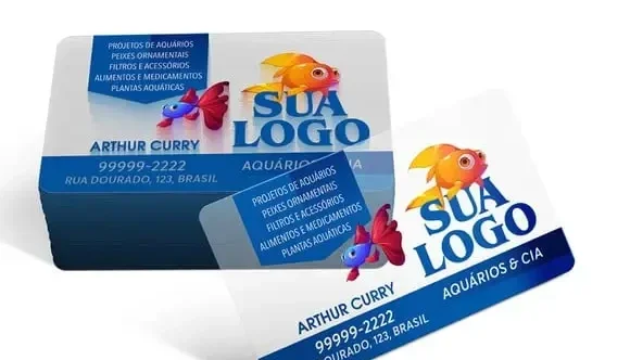 500 Cartões de Visita em PVC Transparente
