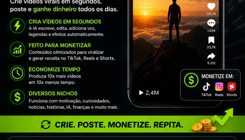 IA que Cria Vídeos Virais e Faz Você Ganhar Dinheiro