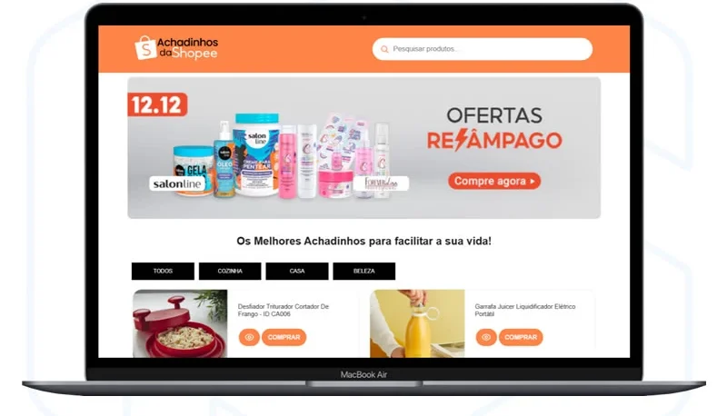 Site de Achadinhos Shopee – Mercado Pago