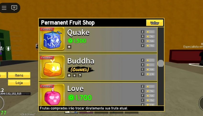 Conta blox fruits