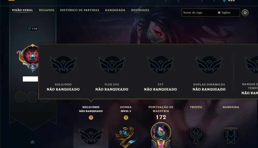 Unranked com 75 Champs e 23 Skins