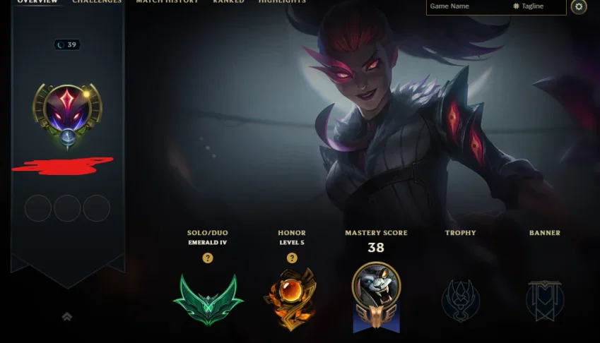 Conta esmeralda com skin ultimate win rate alto