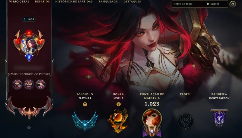 Conta Lol Nível 1039 Com 3 Exaltadas