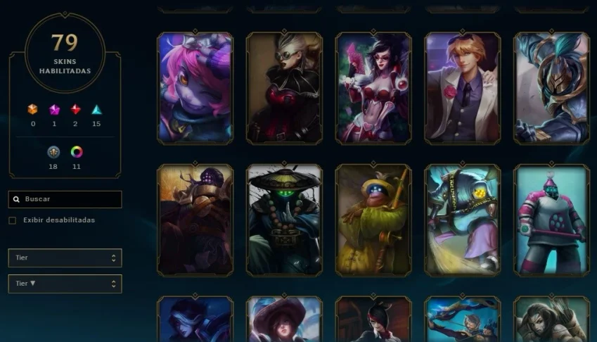 Conta de League of Legends com 79 skins