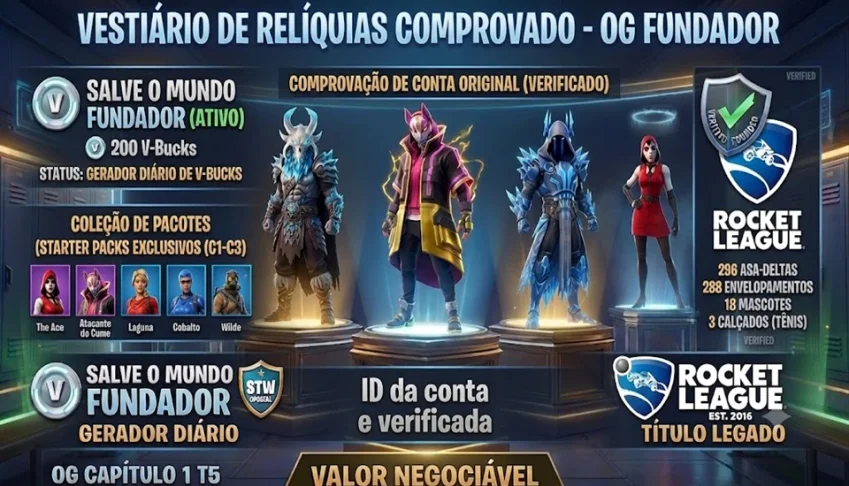 Conta OG 421 Skins l raras | Salve o Mundo Fundador | RL 201