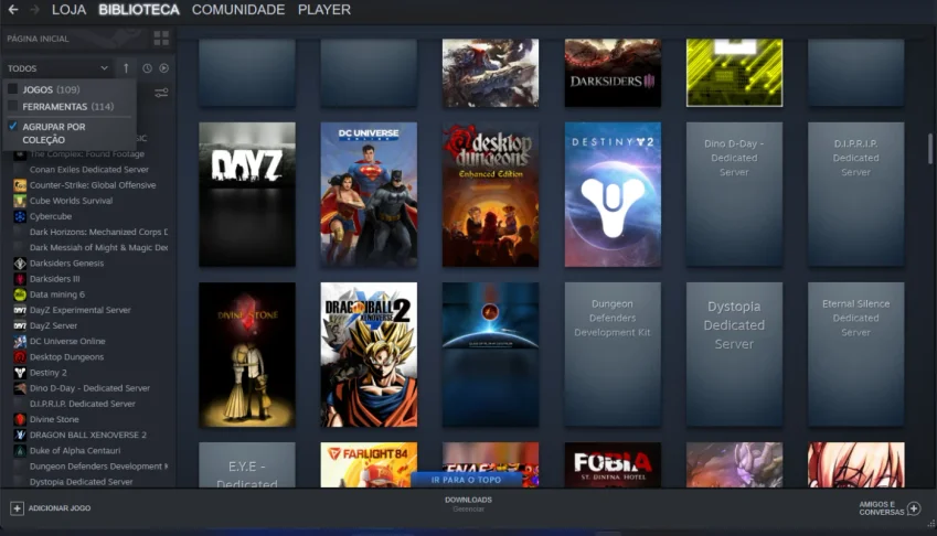 conta na steam com 109 jogos