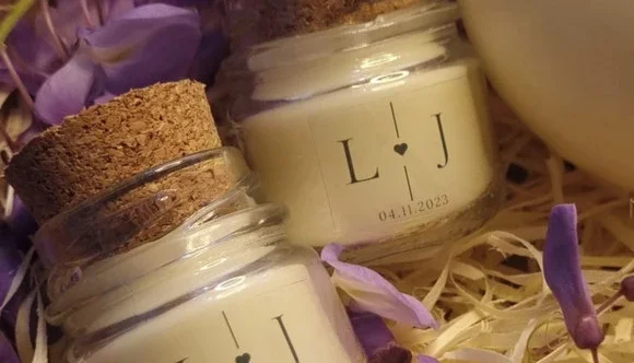 Mini Vela Aromática — Lembrancinha de Casamento