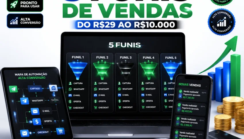 🚀 5 Funis Prontos Que Vendem Até R$10 Mil