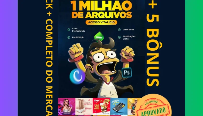 Pack +1 Milhão Arquivos- Redes Socias- Photoshop- Canva