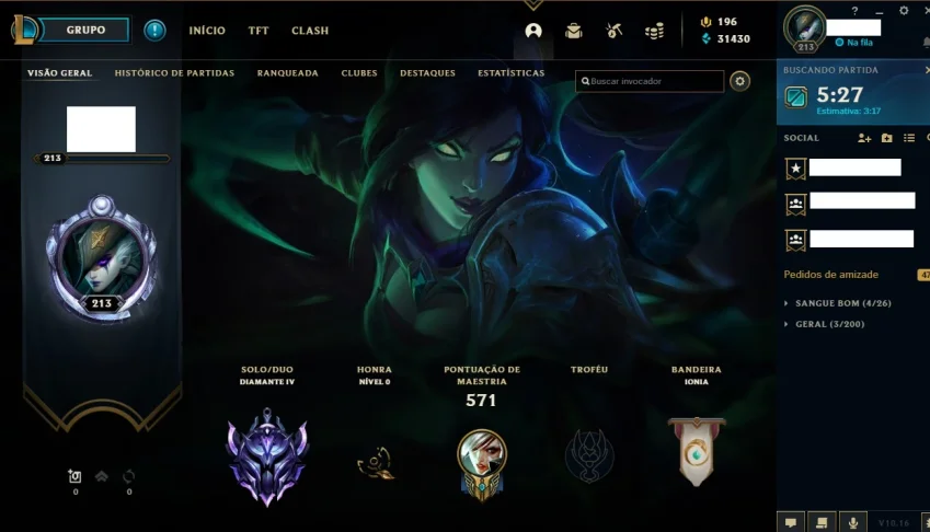 CONTA LEAGUE OF LEGENDS DIAMANTE 4