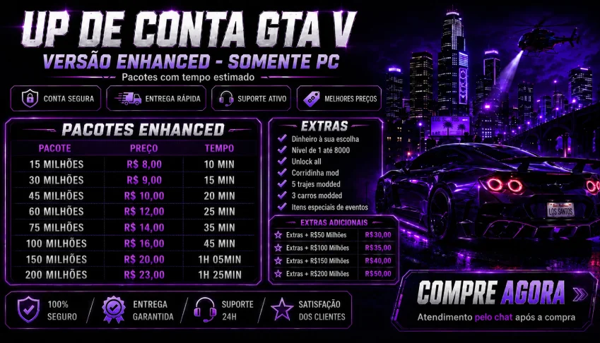 Up Completo + Dinheiro Na Sua Conta Legacy E Enhanced | GtaV
