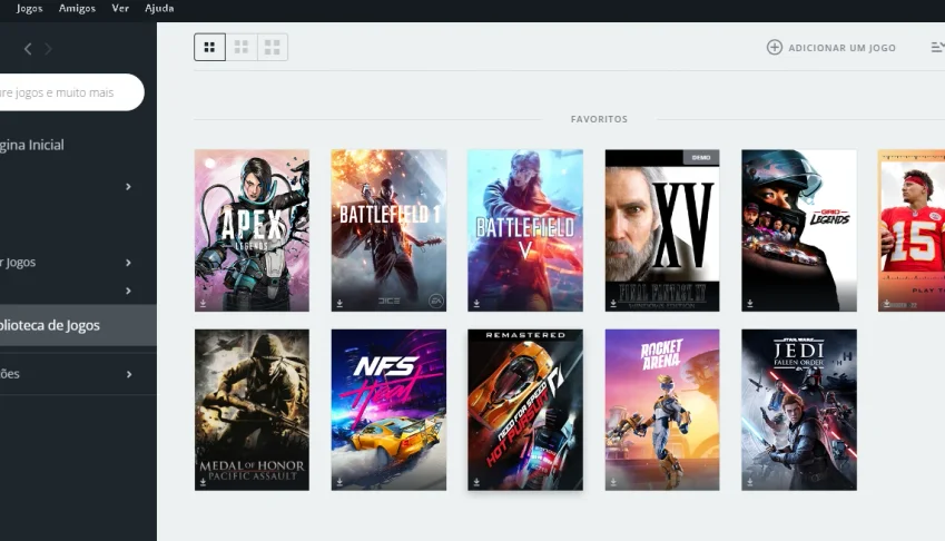 origin com vários jogos custando ao todo 1000 reais por 300
