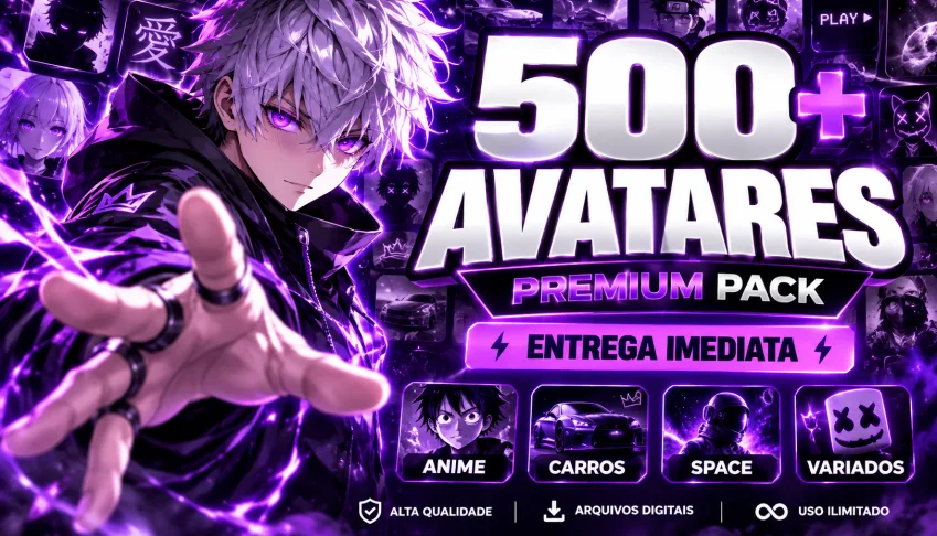 Pack 500+ Avatares Animes Carros | Entrega Imediata