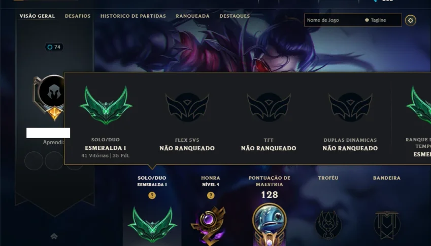 Esmeralda 1 com 70 Champs e 9 Skins