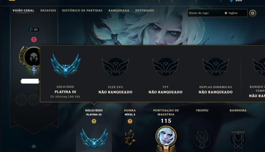 Platina 3 com 45 Champs e 1 Skin