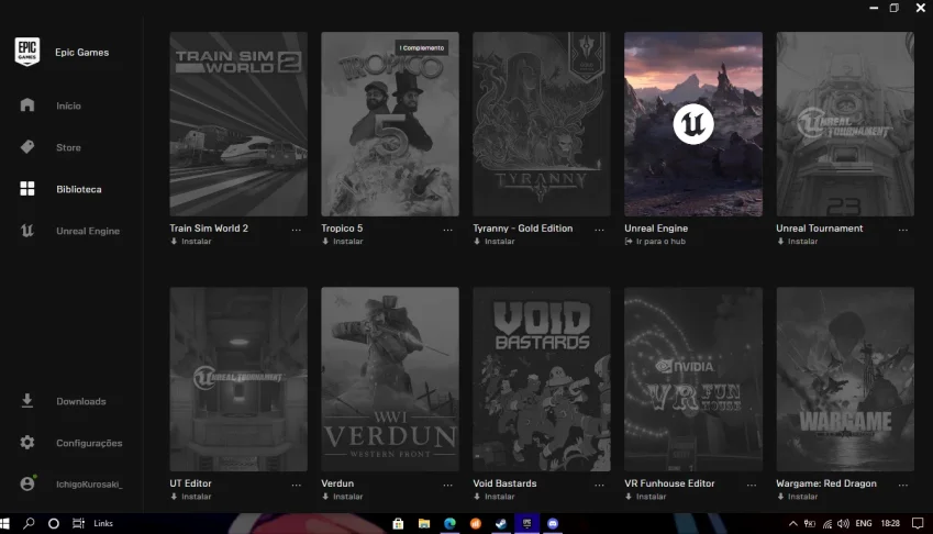 Conta epic games, origin e uplay com 230 jogos