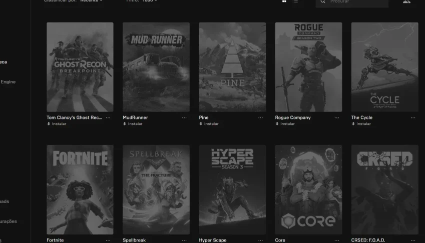 Conta Epic Games com vários jogos pagos