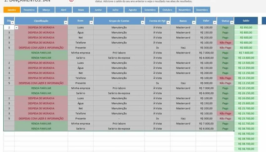 Planilha de Orçamento Pessoal e Familiar em Excel [COMPLETA]