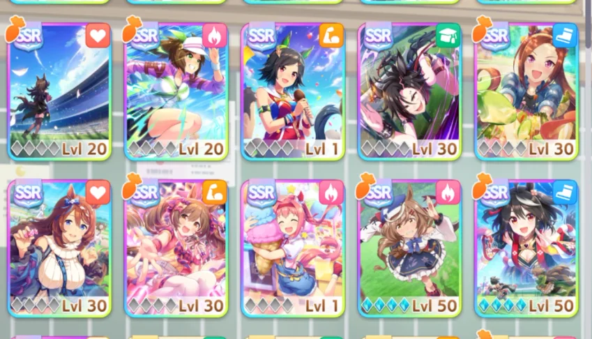 Uma Musume com Kitasan nv50 e classe 6 no Team Trial
