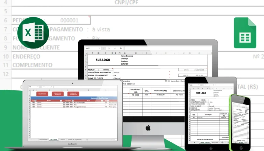 Planilha Automatizada de Pedidos e Cadastro de Clientes