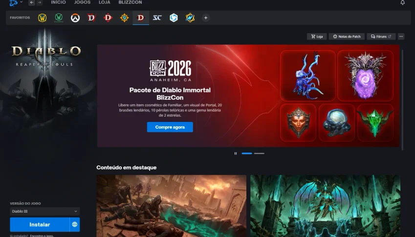 Conta Blizzard com Diablo III e IV