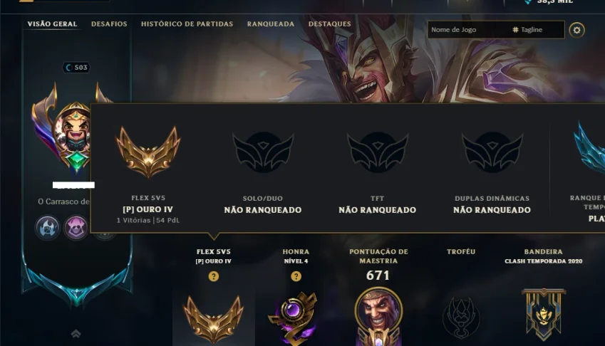 Unranked com TODOS os Champs e 142 Skins ( ADC / MID )
