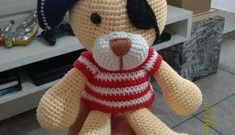 Urso Pirata da Artesanato Flor de Lis