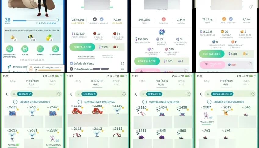LVL 38 | Mewtwo 100% com Fundo  | 17 Lendários Q269