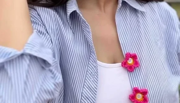 Kit de 30 Flores de Crochê para Aplique com Elástico
