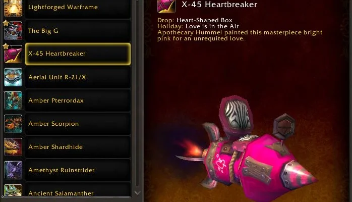 Conta de WoW de 2013 (731 Montarias no total)