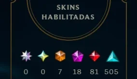 Conta LoL platina Full champs, quase 1 mil skins