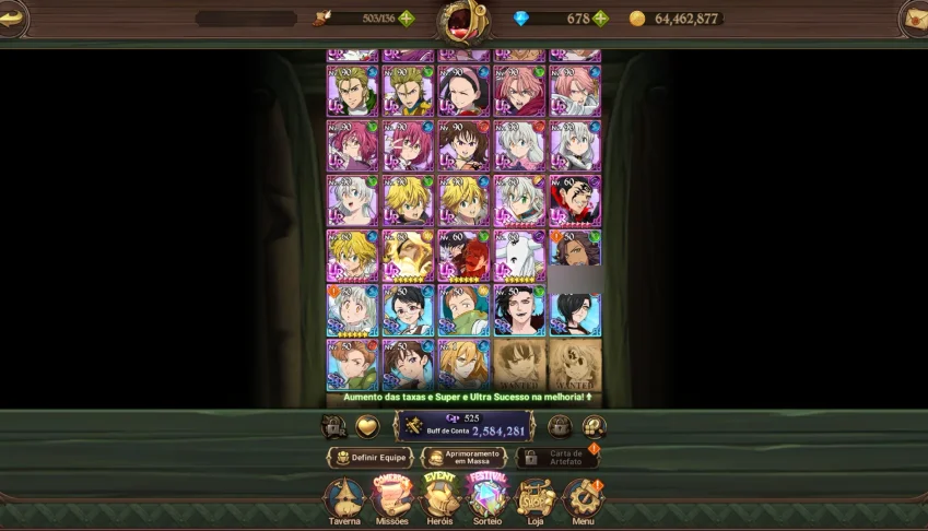Conta 7Ds Grand Cross - Conta Iniciante Com Odin + 678 Dimas