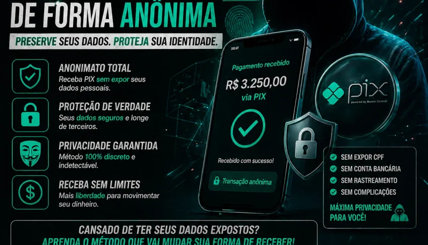 [MÉTODO] Receber Pix 100% Anônimo | Entrega Automática!