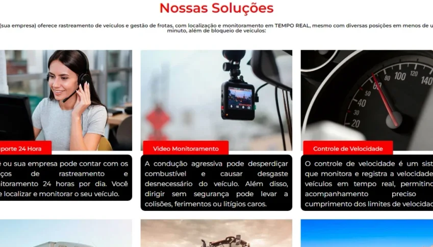 Landing page para empresa de rastreamento veícular - 2024