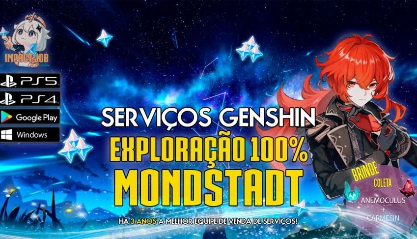 SERVIÇOS GENSHIN - Exploração 100%: Mondstadt
